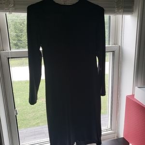 Black long sleeve full zipper back dress